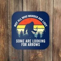 Not All Who Wander Are Lost Bigfoot Archery Bow Men Women Coaster thumb 0