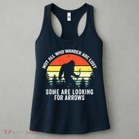 Not All Who Wander Are Lost Bigfoot Archery Bow Men Women Women's Tank Top thumb 3