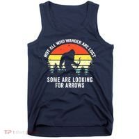 Not All Who Wander Are Lost Bigfoot Archery Bow Men Women Tank Top thumb 0