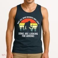 Not All Who Wander Are Lost Bigfoot Archery Bow Men Women Tank Top thumb 3