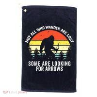 Not All Who Wander Are Lost Bigfoot Archery Bow Men Women Golf Towel thumb 0
