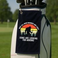 Not All Who Wander Are Lost Bigfoot Archery Bow Men Women Golf Towel thumb 2