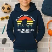 Not All Who Wander Are Lost Bigfoot Archery Bow Men Women Kids Hoodie thumb 2