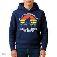 Not All Who Wander Are Lost Bigfoot Archery Bow Men Women Kids Hoodie thumb 4