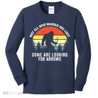Not All Who Wander Are Lost Bigfoot Archery Bow Men Women Kids Long Sleeve Shirt thumb 0