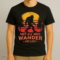 Not All Who Wander Are Lost Bigfoot T-Shirt thumb 3