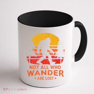Not All Who Wander Are Lost Bigfoot Coffee Mug back