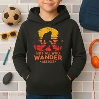 Not All Who Wander Are Lost Bigfoot Kids Hoodie thumb 2