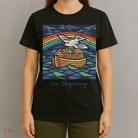New Beginnings 1955 Noahs Ark Dove Of Peace Rainbow Art T-Shirt thumb 4