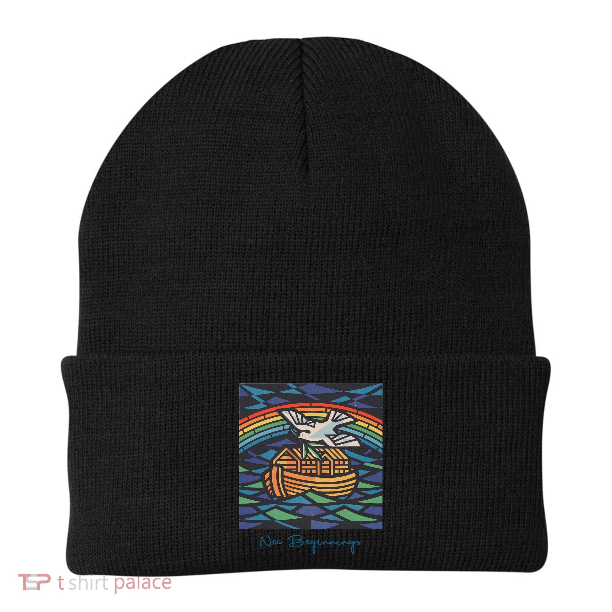 New Beginnings 1955 Noahs Ark Dove Of Peace Rainbow Art Beanie
