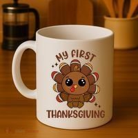 New Born Baby My First Thanksgiving Cute Coffee Mug thumb 4