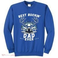 Novelty Big Buck FatherS Day Best Buckin Dad Ever Gift Sweatshirt thumb 0