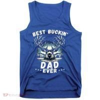Novelty Big Buck FatherS Day Best Buckin Dad Ever Gift Tank Top thumb 0