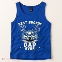 Novelty Big Buck FatherS Day Best Buckin Dad Ever Gift Tank Top thumb 2