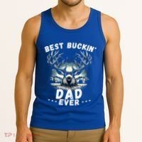 Novelty Big Buck FatherS Day Best Buckin Dad Ever Gift Tank Top thumb 3