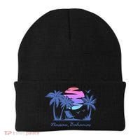 Nassau Bahamas Beach Vacation Spring Break Honeymoon Retro Funny Gift Beanie thumb 0