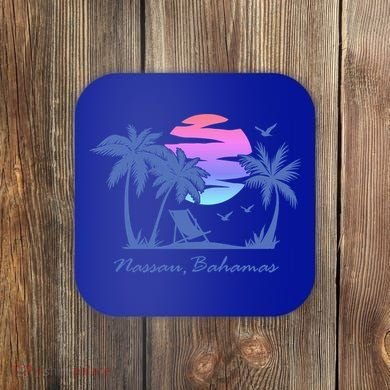 Nassau Bahamas Beach Vacation Spring Break Honeymoon Retro Funny Gift Coaster