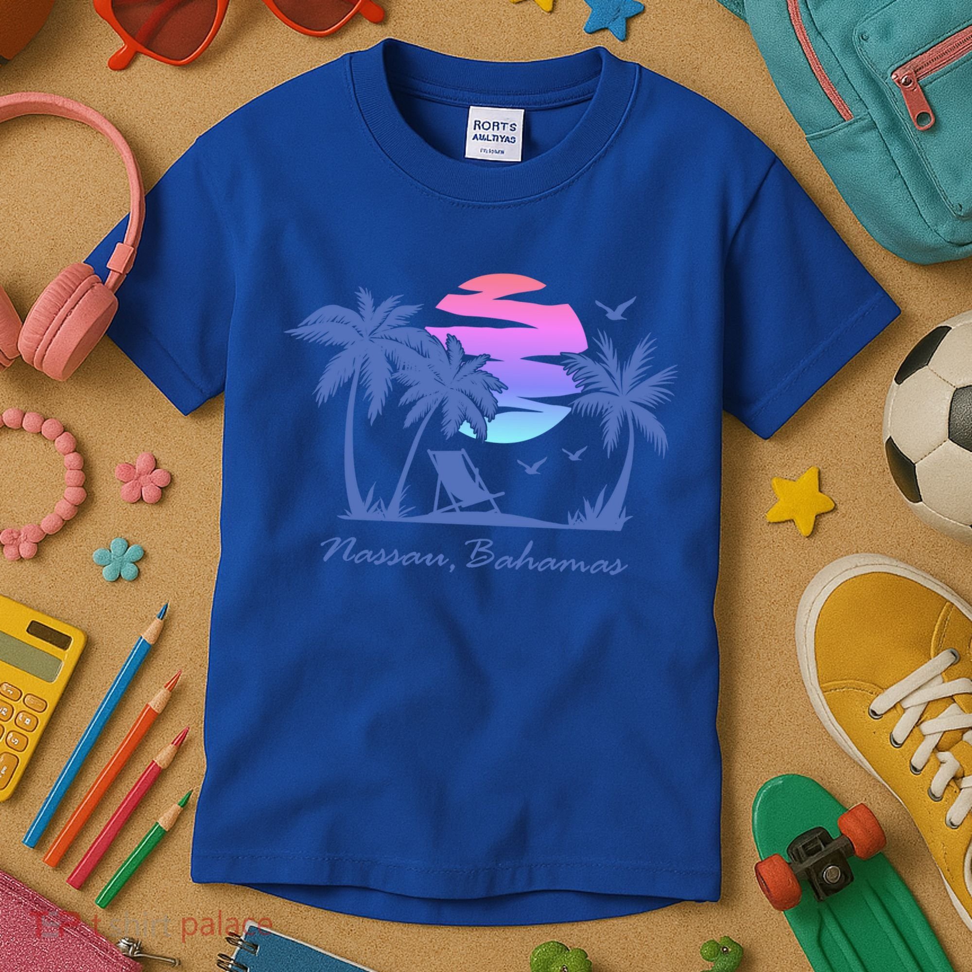 Nassau Bahamas Beach Vacation Spring Break Honeymoon Retro Funny Gift Kids T-Shirt
