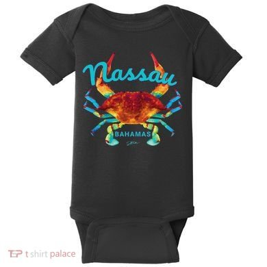 Nassau, Bahamas, Blue Crab Baby Bodysuit