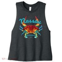 Nassau, Bahamas, Blue Crab Women's Racerback Cropped Tank thumb 0