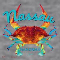 Nassau, Bahamas, Blue Crab Women's Racerback Cropped Tank thumb 2