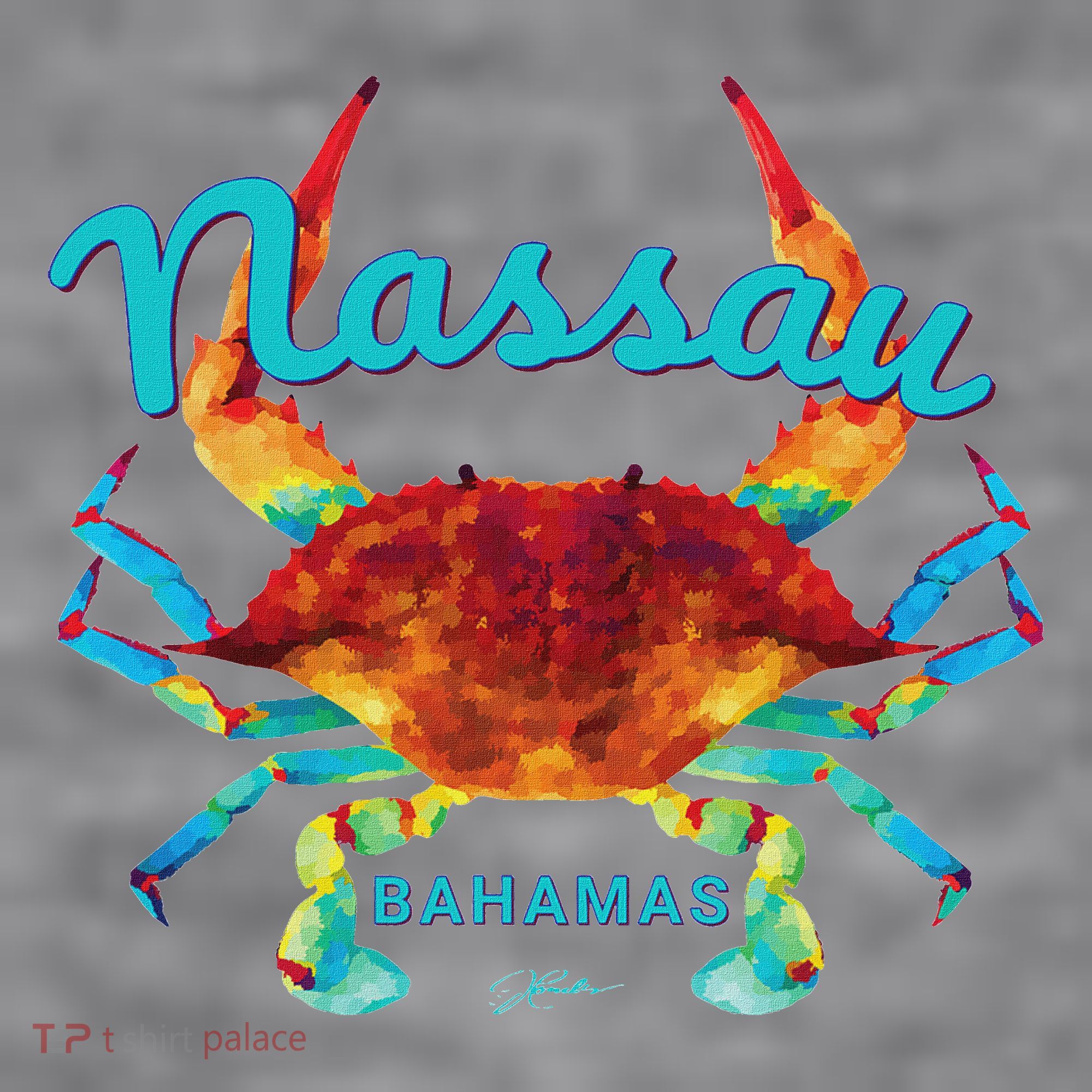 Nassau, Bahamas, Blue Crab Women's Racerback Cropped Tank
