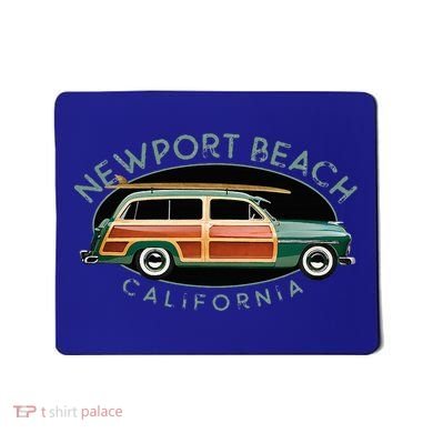 Newport Beach California Vintage Surfing Mousepad