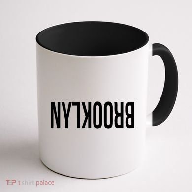 NY Brooklyn Creative Flip Design For New York Fans Funny Coffee Mug back
