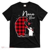 Nana Bear Christmas Pajama Woman Red Plaid Grandma T-Shirt thumb 0