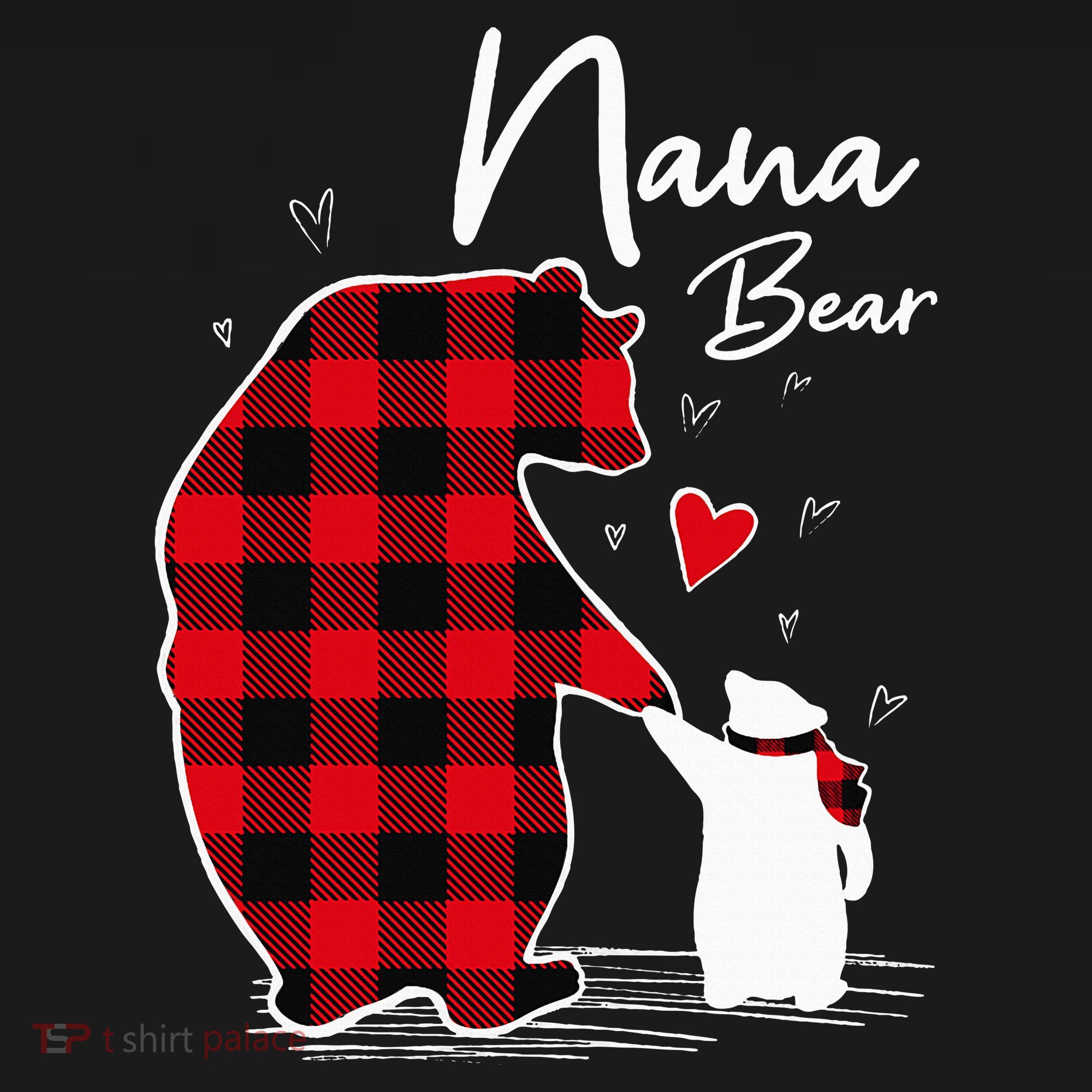 Nana Bear Christmas Pajama Woman Red Plaid Grandma Women's Tank Top