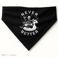 Never Better Chilling Skeleton Unicorn Swimming Float USA-Made Doggie Bandana thumb 0
