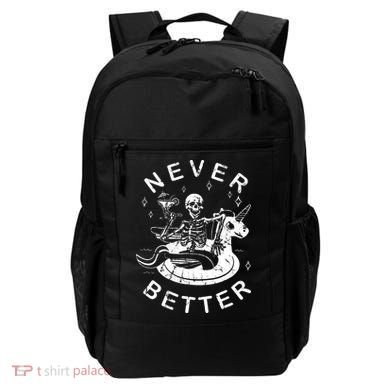 Never Better Chilling Skeleton Unicorn Swimming Float Backpack