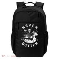 Never Better Chilling Skeleton Unicorn Swimming Float Backpack thumb 0