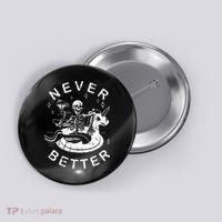 Never Better Chilling Skeleton Unicorn Swimming Float Button thumb 0