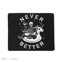 Never Better Chilling Skeleton Unicorn Swimming Float Mousepad thumb 0