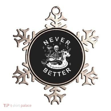 Never Better Chilling Skeleton Unicorn Swimming Float Ornament