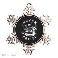 Never Better Chilling Skeleton Unicorn Swimming Float Ornament thumb 0