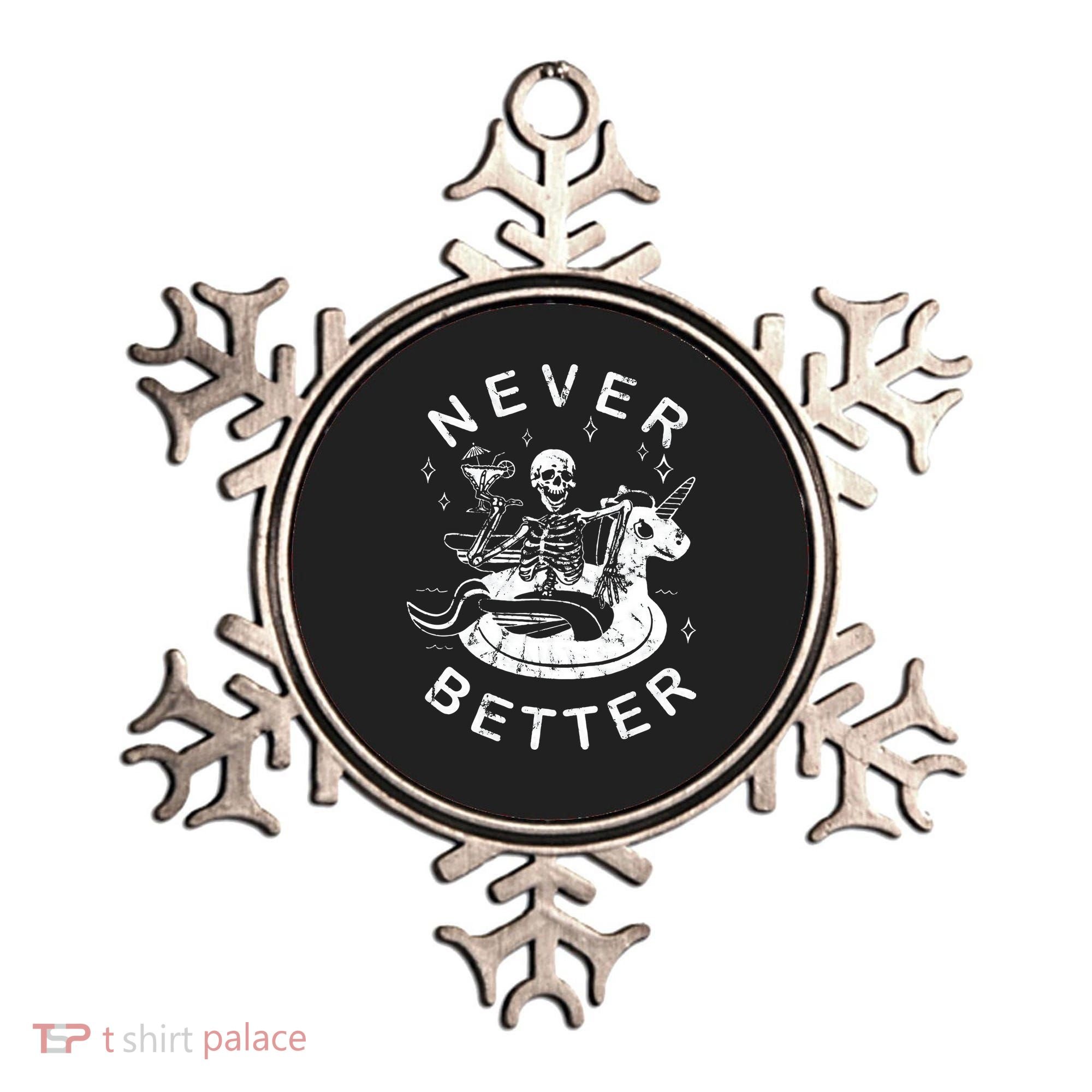 Never Better Chilling Skeleton Unicorn Swimming Float Ornament