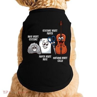 Nothing Beats Cello Rock Paper Scissors Gift For Cellist Gift Doggie Tank