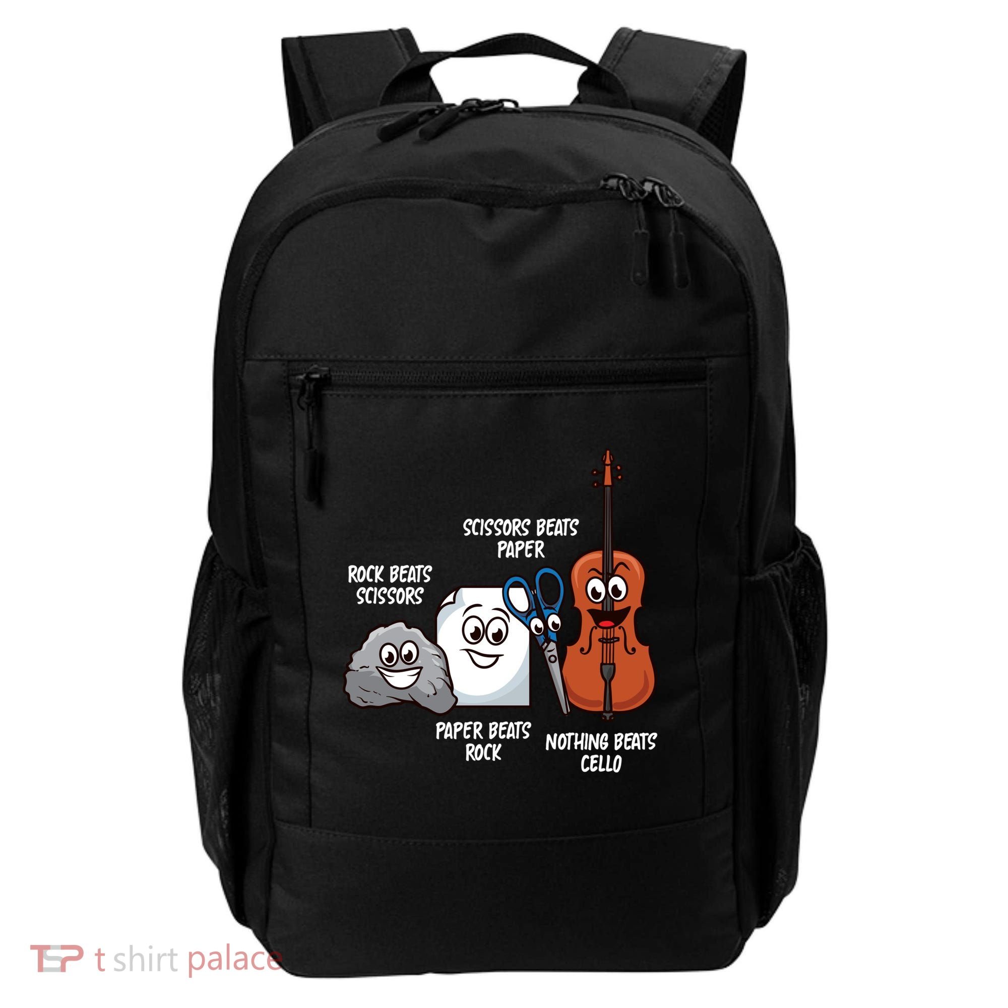 Nothing Beats Cello Rock Paper Scissors Gift For Cellist Gift Backpack