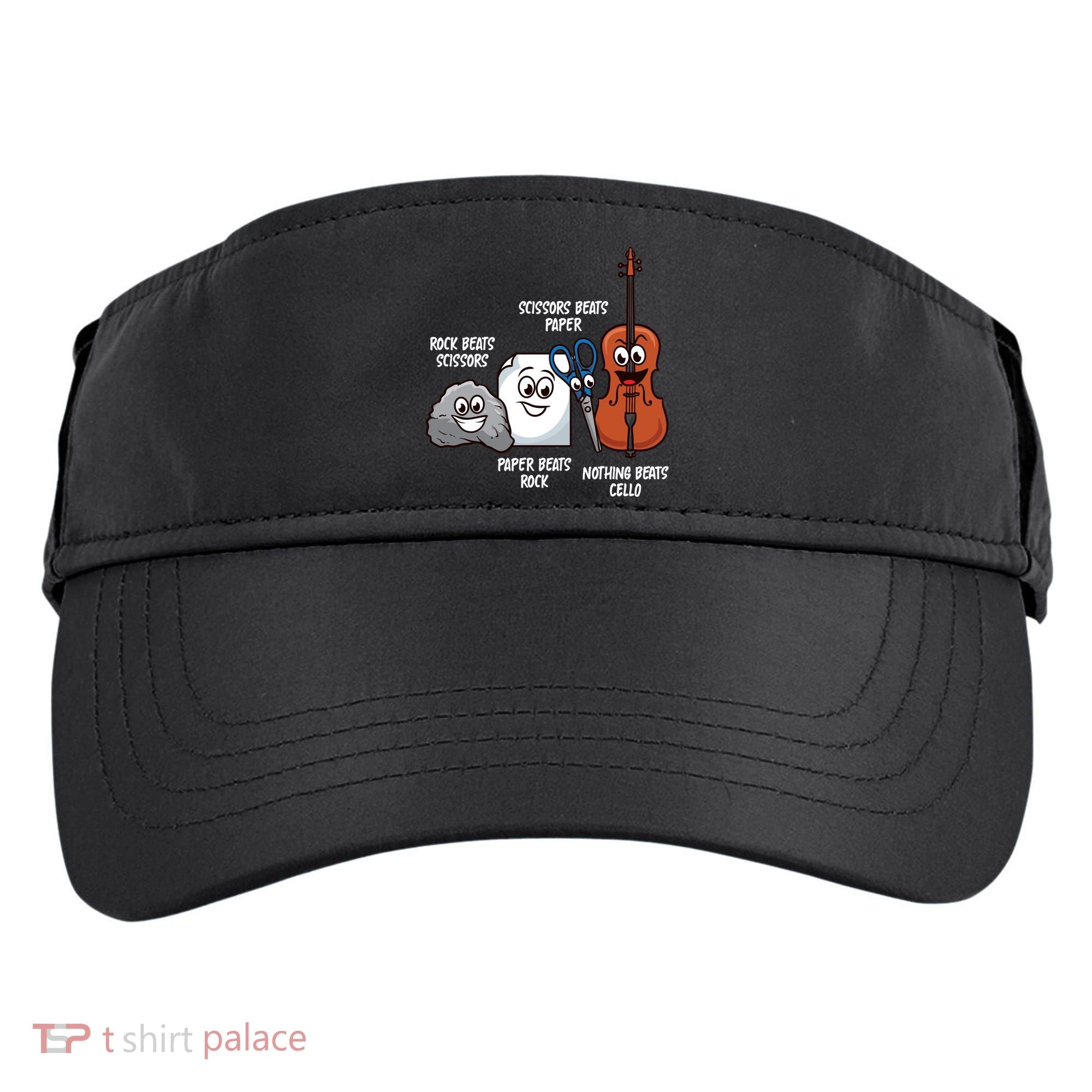 Nothing Beats Cello Rock Paper Scissors Gift For Cellist Gift Adult Drive Performance Visor