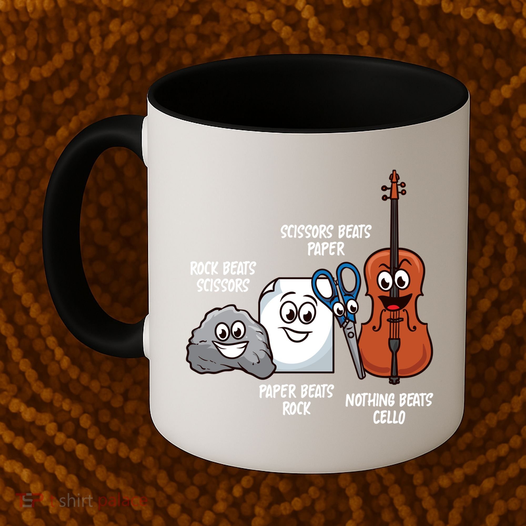 Nothing Beats Cello Rock Paper Scissors Gift For Cellist Gift Coffee Mug