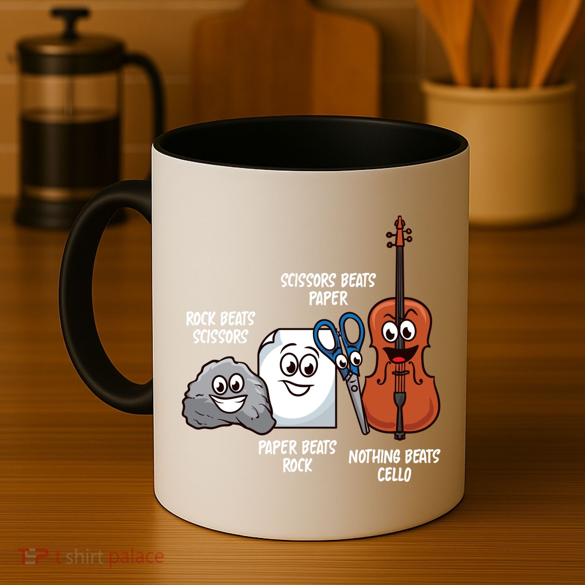 Nothing Beats Cello Rock Paper Scissors Gift For Cellist Gift Coffee Mug