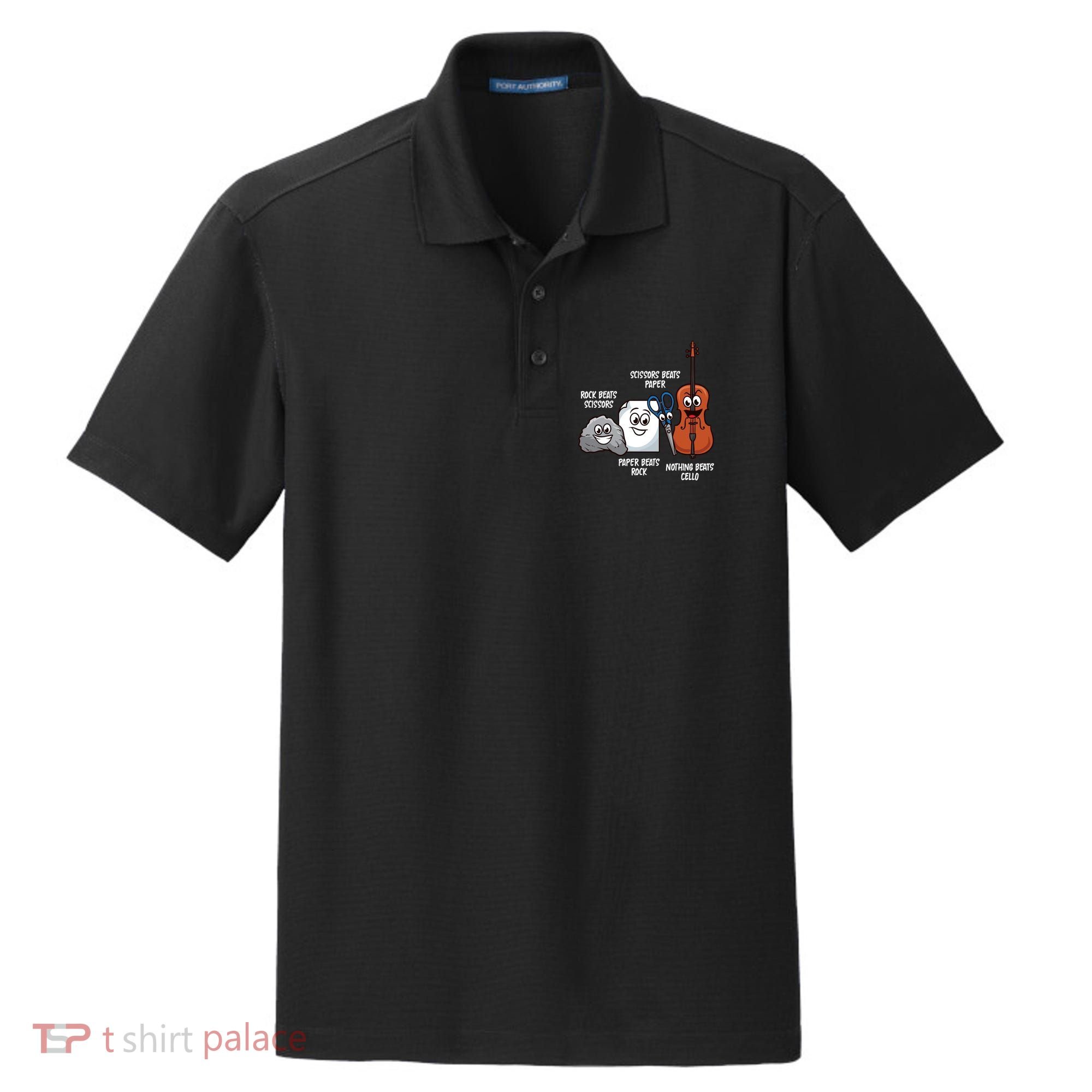 Nothing Beats Cello Rock Paper Scissors Gift For Cellist Gift Dry Zone Grid Polo