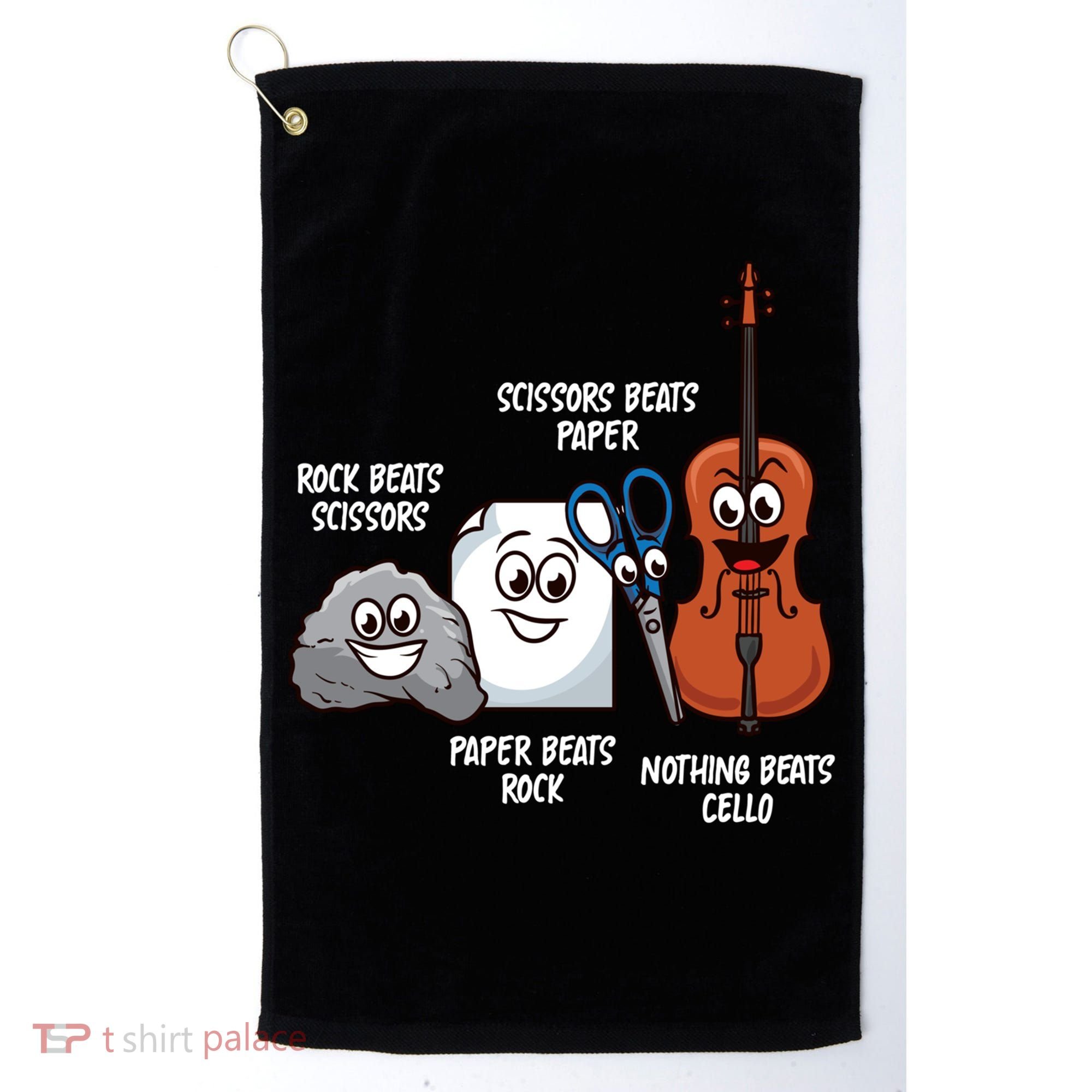 Nothing Beats Cello Rock Paper Scissors Gift For Cellist Gift Golf Towel