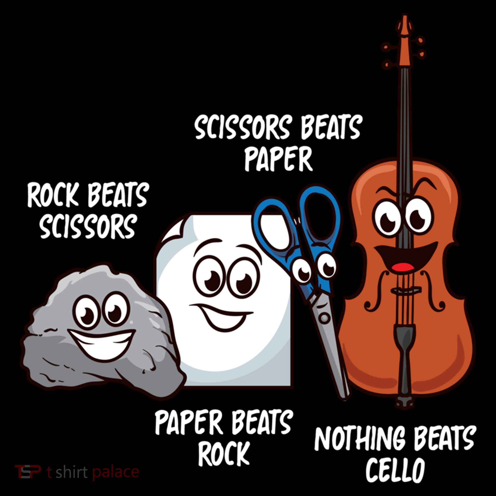 Nothing Beats Cello Rock Paper Scissors Gift For Cellist Gift Cropped Pullover Crew