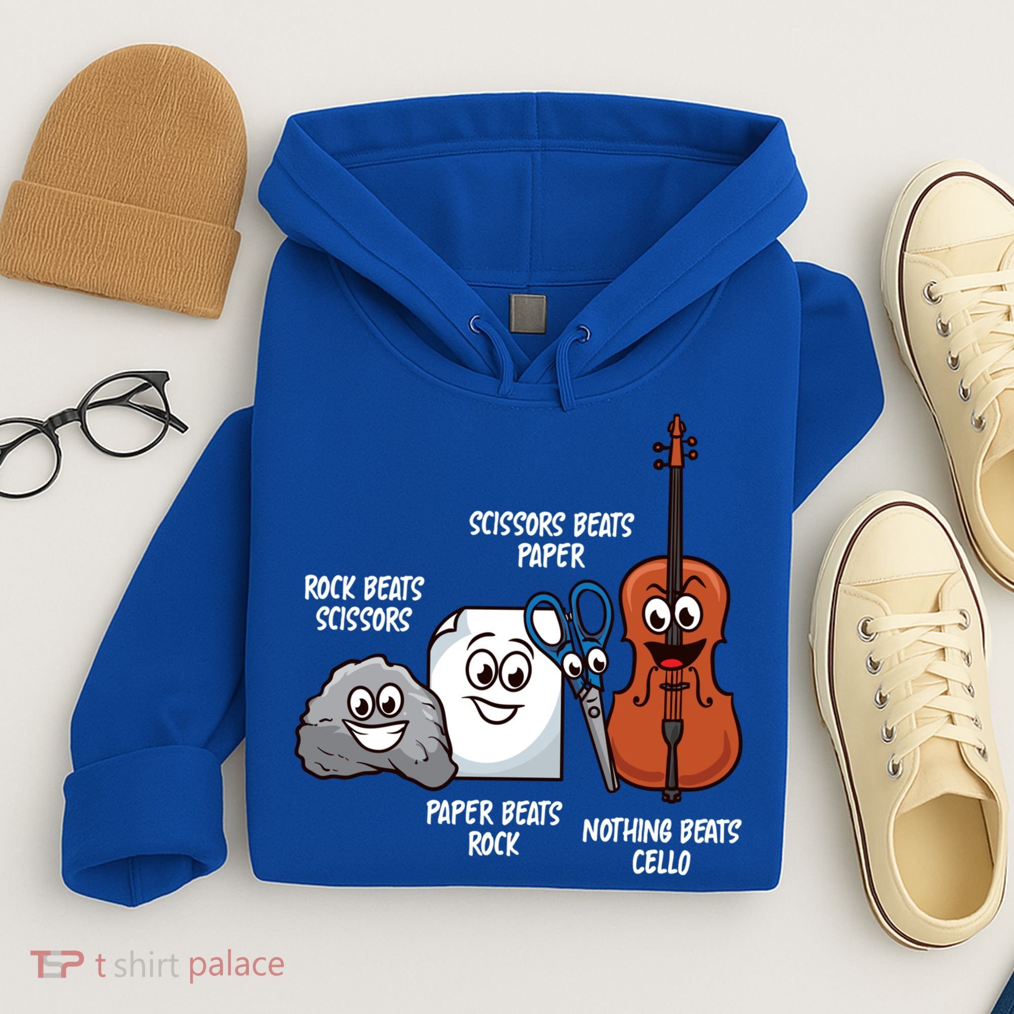 Nothing Beats Cello Rock Paper Scissors Gift For Cellist Gift Hoodie