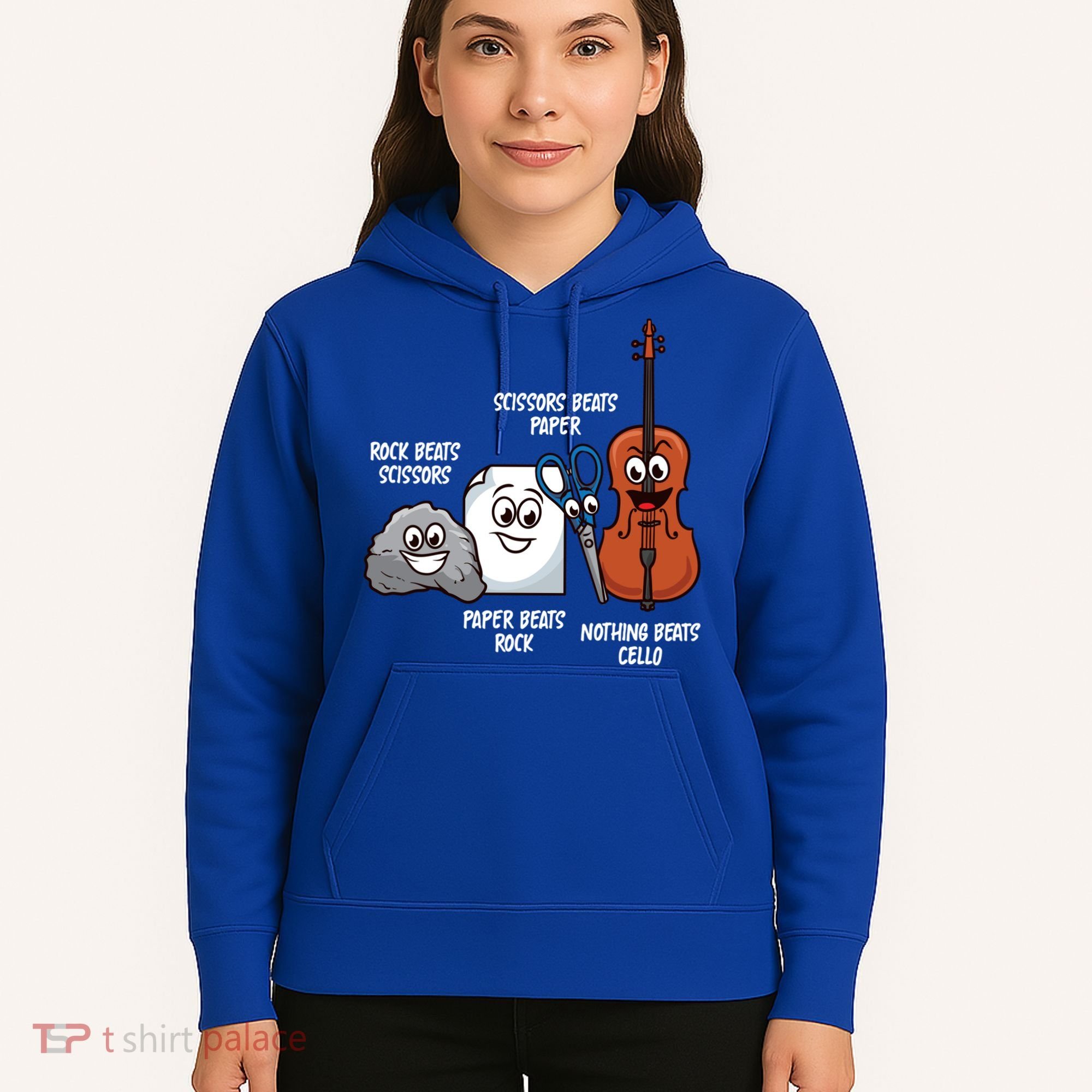 Nothing Beats Cello Rock Paper Scissors Gift For Cellist Gift Hoodie