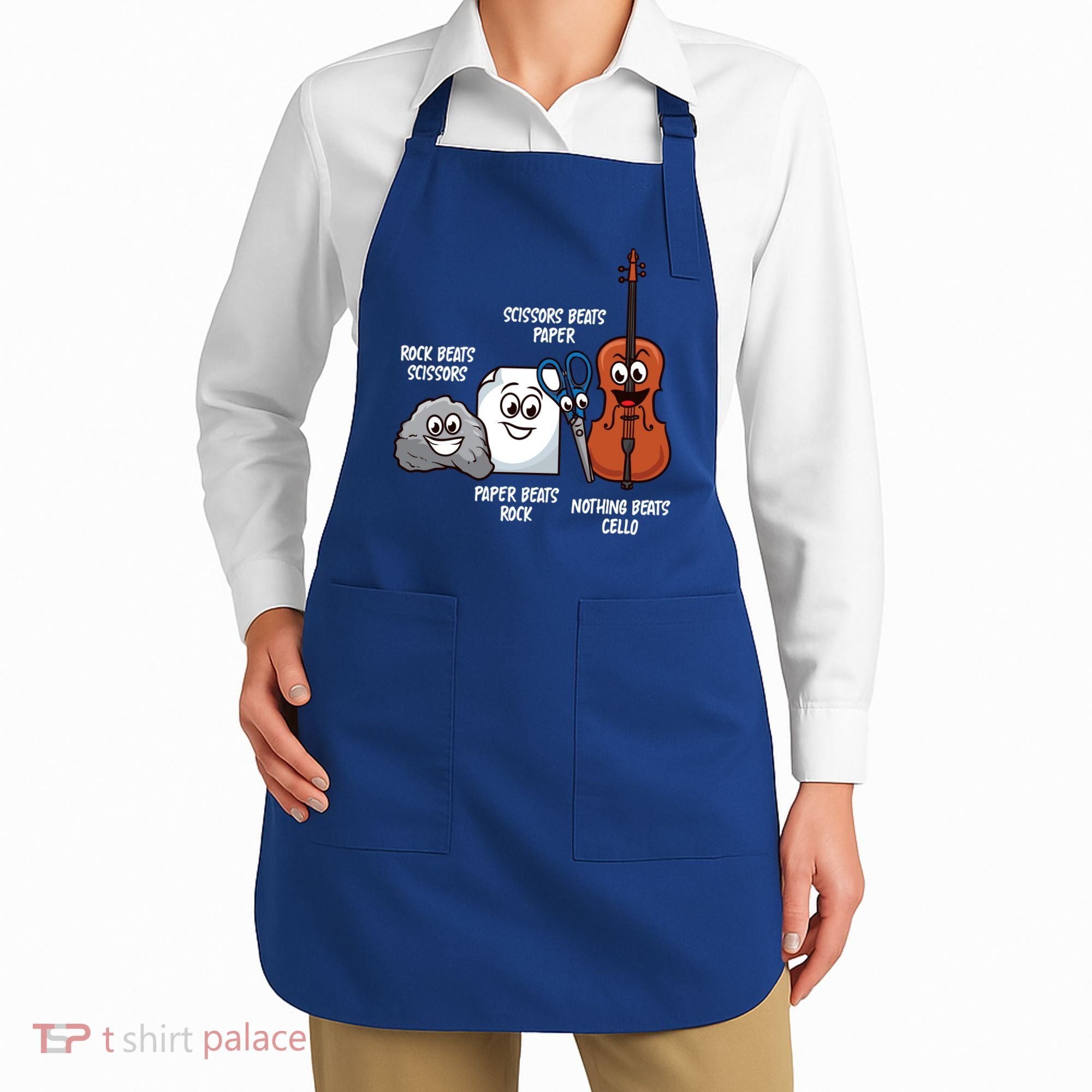 Nothing Beats Cello Rock Paper Scissors Gift For Cellist Gift Apron