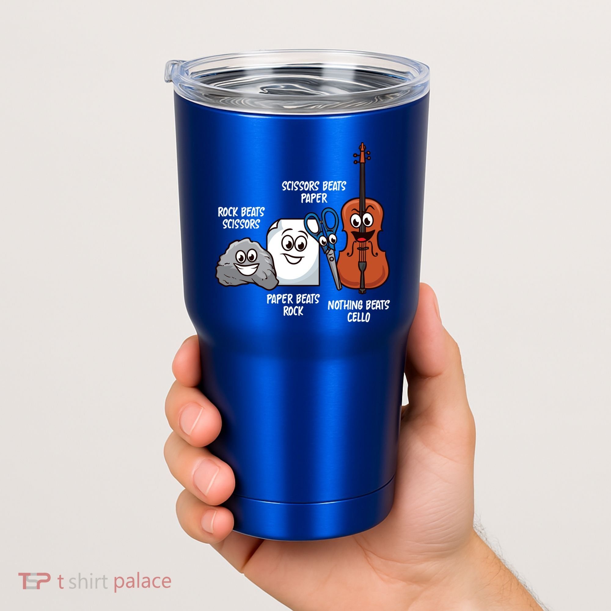 Nothing Beats Cello Rock Paper Scissors Gift For Cellist Gift Tumbler